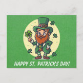 Niedliches St Patricks Day Irish Leprechaun Kleebl Postkarte (Vorderseite)