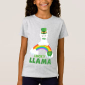 Niedliches St. Patrick's Day Llama Rainbow Gold T-Shirt (Vorderseite)