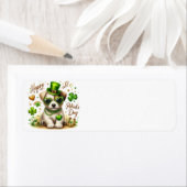 Niedliches St. Patrick's Day Welppy-Rücksendetiket (Insitu)