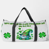 Niedliches St Patrick's Gnome Schlafen auf grau | Duffle Bag (Vorderseite)