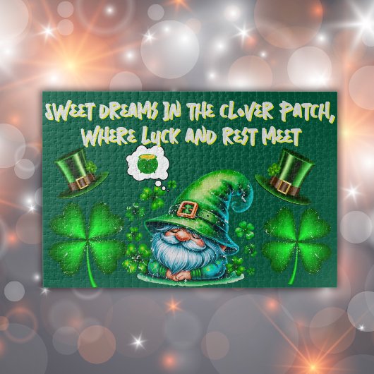 Niedliches St Patrick's Gnome Schlafen auf Jäger g Puzzle