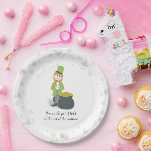 Niedliches St. Patrick's Leprechaun Custom Pappteller (Party)
