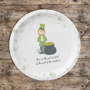 Niedliches St. Patrick's Leprechaun Custom Pappteller