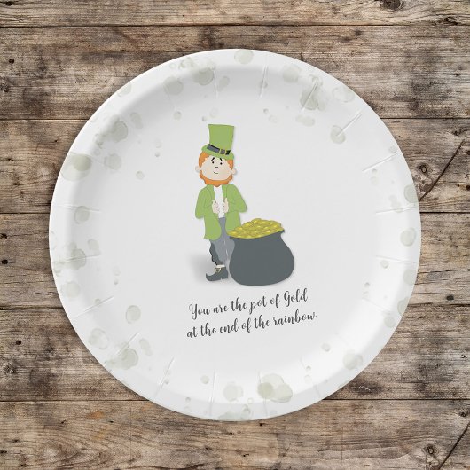 Niedliches St. Patrick's Leprechaun Custom Pappteller