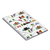 Niedliches Stadtbezirk Cartoon Muster Notizblock (Rechte Seite)