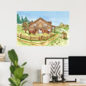 niedliches Stallland Poster (Heimbüro)