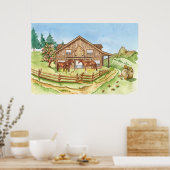 niedliches Stallland Poster (Küche)