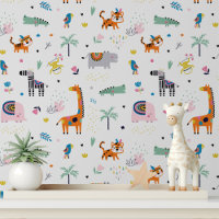 Niedliches Stamm-Boho Wilde Tiere Modernes Kinderm
