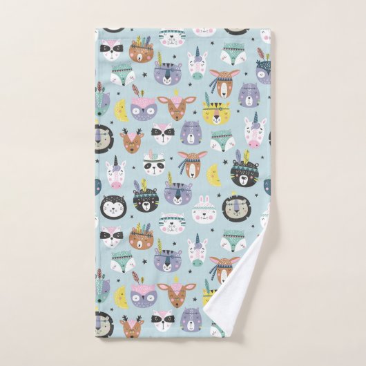 Niedliches Stammes- Gesichts-Muster Badhandtuch Set (Handtuch)