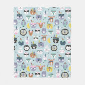 Niedliches Stammes- Gesichts-Muster Fleecedecke (Vorderseite)