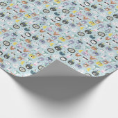 Niedliches Stammes- Gesichts-Muster Geschenkpapier (Ecke)