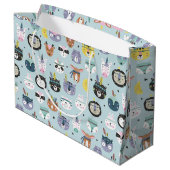 Niedliches Stammes- Gesichts-Muster Große Geschenktüte (Rückseite Schrägansicht)