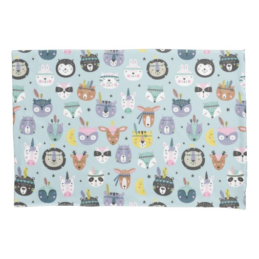 Niedliches Stammes- Gesichts-Muster Kissenbezug (Vorderseite-Links)