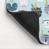 Niedliches Stammes- Gesichts-Muster Mousepad (Ecke)