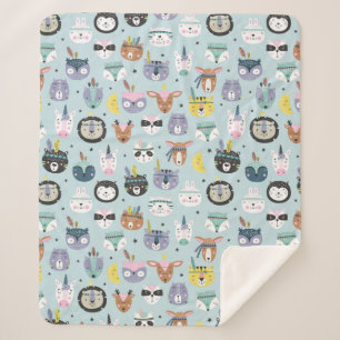 Niedliches Stammes- Gesichts-Muster Sherpadecke