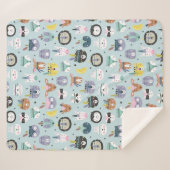 Niedliches Stammes- Gesichts-Muster Sherpadecke (Vorderseite (Horizontal))