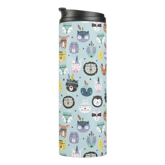 Niedliches Stammes- Gesichts-Muster Thermosbecher (Nach rechts gedreht)