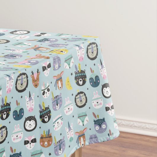 Niedliches Stammes- Gesichts-Muster Tischdecke (Beispiel)