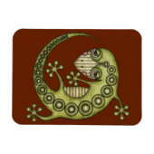 Niedliches Stammes Green Gecko Magnet (Horizontal)