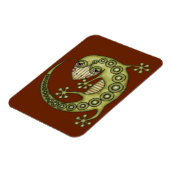 Niedliches Stammes Green Gecko Magnet (Linke Seite)