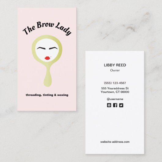 Niedliches Stanzen, Threading und Rauschen Visitenkarte (Vorne/Hinten)