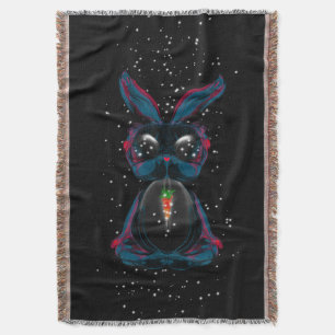 Niedliches Starlight Eyes Kaninchen in Yoga Pose M Decke