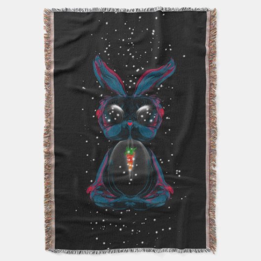 Niedliches Starlight Eyes Kaninchen in Yoga Pose M Decke (Vorderseite Vertikal)
