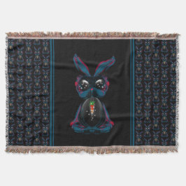 Niedliches Starlight Eyes Kaninchen in Yoga Pose M Decke