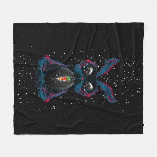 Niedliches Starlight Eyes Kaninchen in Yoga Pose M Fleecedecke (Vorderseite (Horizontal))