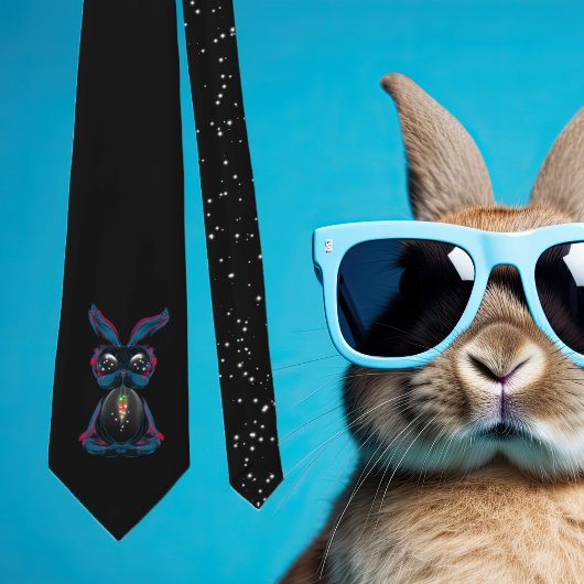 Niedliches Starlight Eyes Kaninchen in Yoga Pose M Krawatte