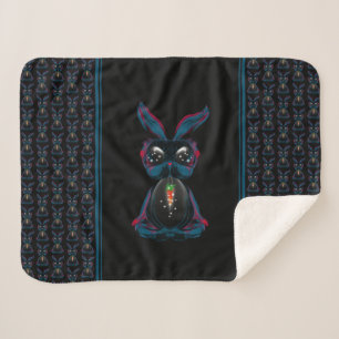 Niedliches Starlight Eyes Kaninchen in Yoga Pose M Sherpadecke