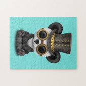 Niedliches Steampunk Baby-PandaBärenjunges Puzzle (Horizontal)