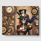 Niedliches Steampunk Skeleton Gästebuch (Rückseite)