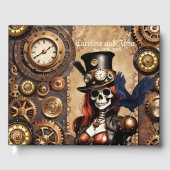 Niedliches Steampunk Skeleton Gästebuch (Vorderseite)