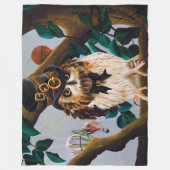 Niedliches Steampunk-Top-Hat-Owl Fleecedecke (Vorderseite)