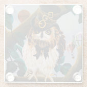 Niedliches Steampunk-Top-Hat-Owl Glasuntersetzer (Rückseite)