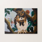 Niedliches Steampunk-Top-Hat-Owl Puzzle (Horizontal)