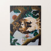 Niedliches Steampunk-Top-Hat-Owl Puzzle (Vertikal)