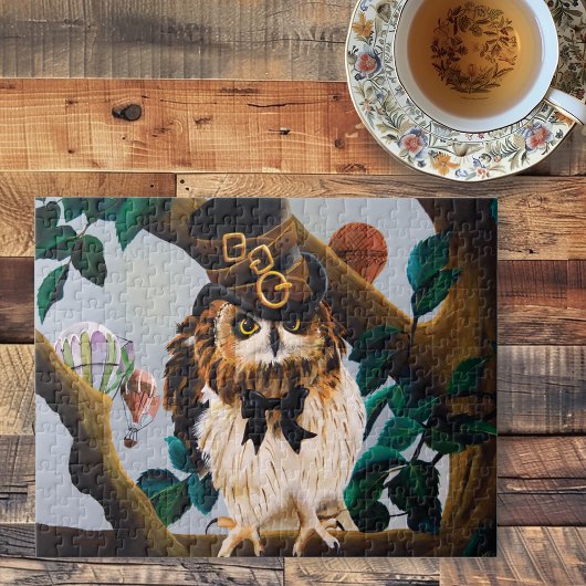 Niedliches Steampunk-Top-Hat-Owl Puzzle
