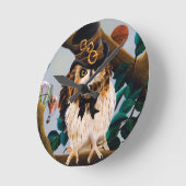 Niedliches Steampunk-Top-Hat-Owl Runde Wanduhr (Winkel)
