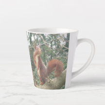 Niedliches Stehendes Eichhörnchen Latte Tasse