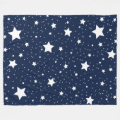 Niedliches Sternencosmos-Muster in Navy Blue und W Fleecedecke (Vorderseite (Horizontal))