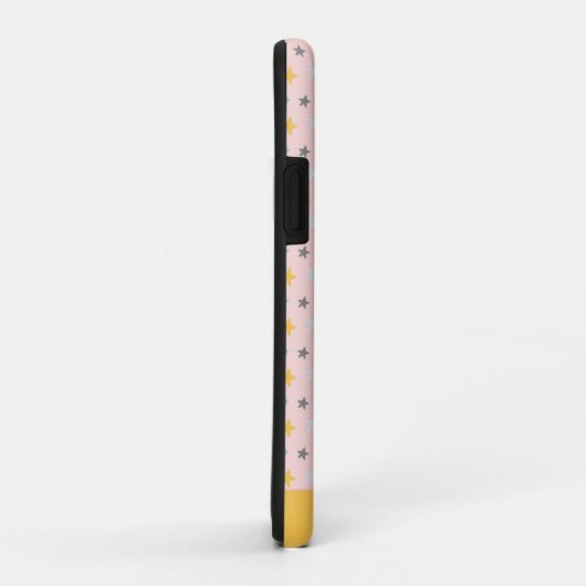 Niedliches Sternenmuster in Rosa und Gelb Personal Case-Mate iPhone Hülle (Hinten/Rechts)