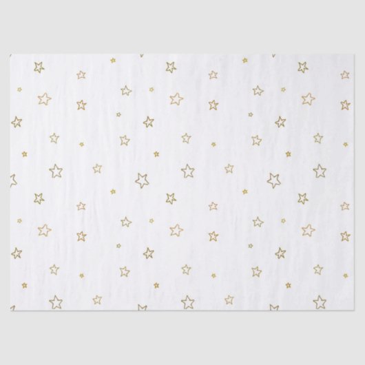Niedliches Sternmuster auf Weiß Seidenpapier (Vorderseite)