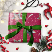 Niedliches Sternmuster Ihr eigenes Foto Weihnachte Geschenkpapier