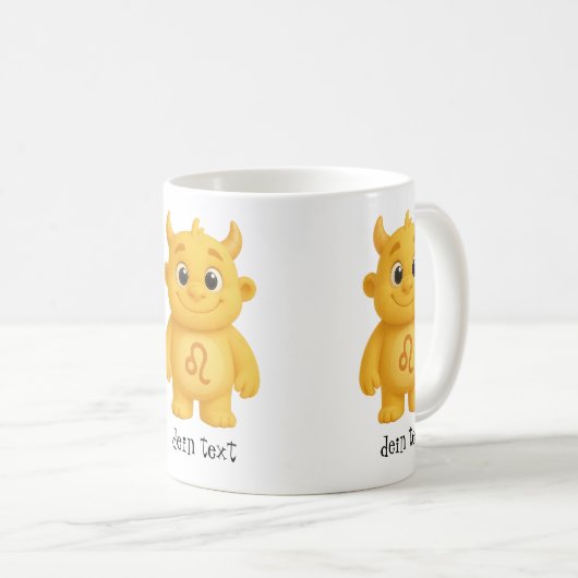 niedliches Sternzeichen Monster Löwe Kaffeetasse (VorderseiteRechts)