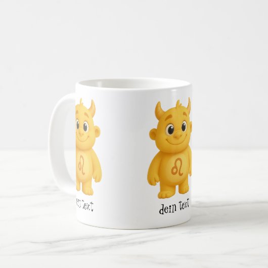 niedliches Sternzeichen Monster Löwe Kaffeetasse (Vorderseite Links)