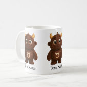 niedliches Sternzeichen Monster Stier Kaffeetasse (Vorderseite Links)
