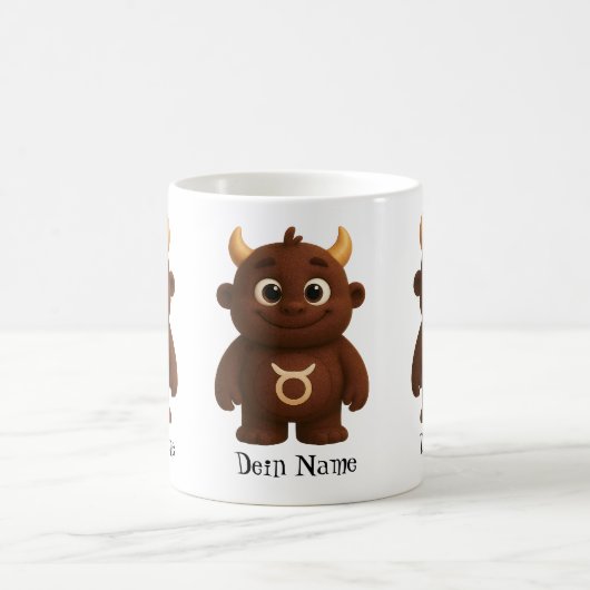 niedliches Sternzeichen Monster Stier Kaffeetasse (Mittel)