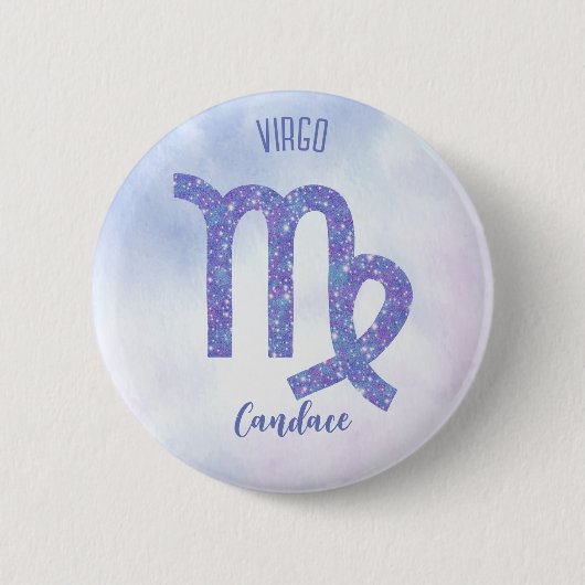 Niedliches Sternzeichen Virgo Astrologie Personali Button (Vorderseite)